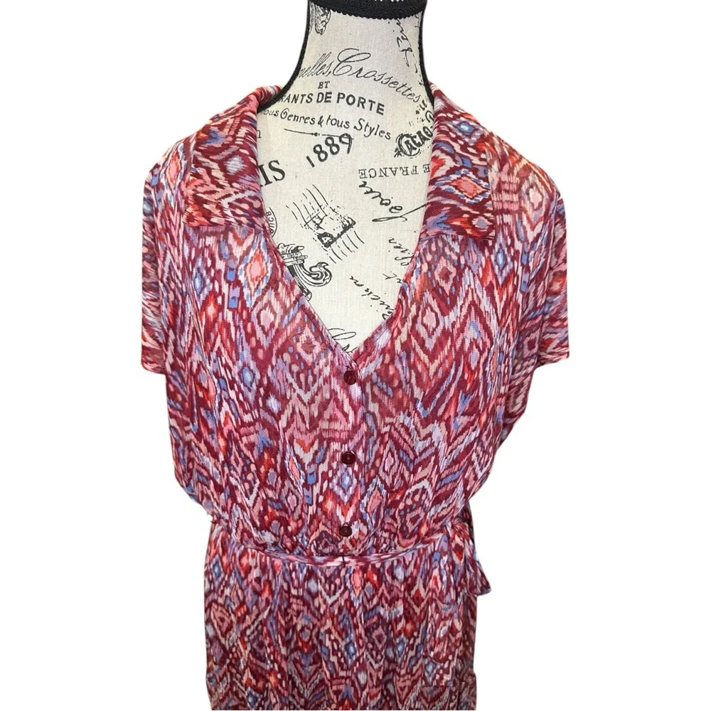 Stella & Julie Mesh Knit Ikat Maxi Dress NWOT - Picture 4 of 8